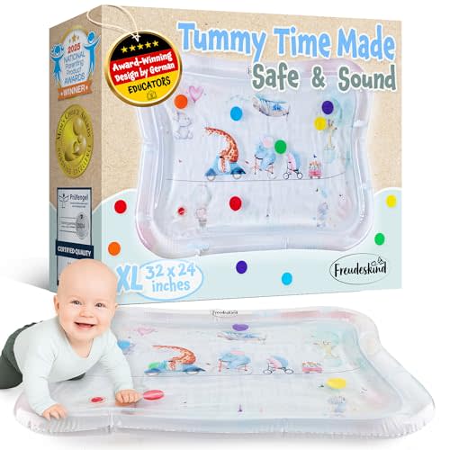 Premium Water Play Mat XXL – Award-Winning Inflatable Tummy Time Water Mat – Sensory & Motor Development Designed by Professional Educators – Certified 100% Baby-Safe Materials