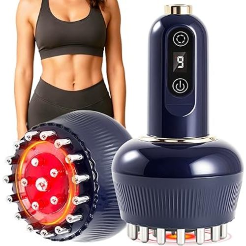 Lymphatic Drainage Massager & Anti Cellulite Massage Tool, Helps Reduce Stretch Marks & Cellulite, for Legs, Arms & Belly, Body Sculpting Machine with Microcurrent, Light, Heat & Vibration