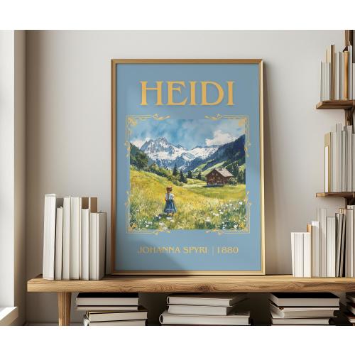 Heidi by Johanna Spyri  | Book Poster | Literary Art Gift For Book Lover | Novel Inspired Wall Art | Free Delivery