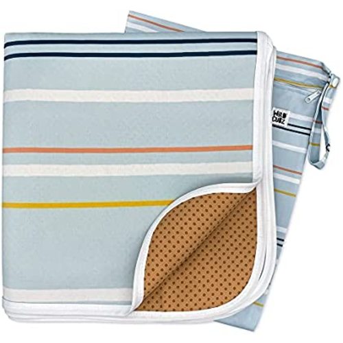 Wildcubz 51" Baby Splat Mat for Under High Chair | Includes Wet Bag | Washable Waterproof Mat | High Chair Mat for Floor | Craft Mat | Toddler Mat | Splash Mat for Under High Chair (Stripes)