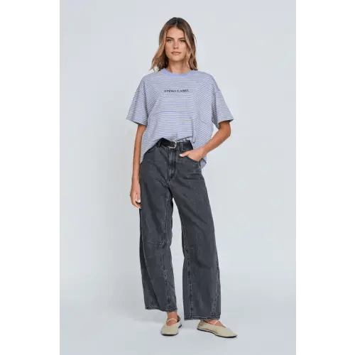 Era Drop-Shoulder Cropped Tee - Blue / Beige – Apero Label