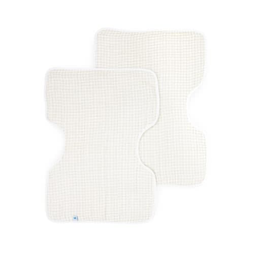 Little Unicorn Ultra-Absorbent Premium Burp Cloth 2 Pack | Soft on Baby's Skin | Larger Size | Ergonomic Design | Set of 2 (Tan Gingham)