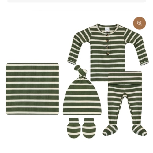 Tyler Ribbed Newborn Hat Bundle (Top + Bottom)