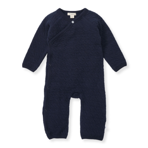 Burt’s Bees Organic Cotton Quilted Wrap-Front Jumpsuit NB