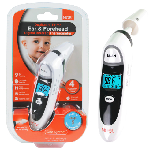 MOBI DualScan Prime Ear & Forehead Thermometer with Object Temperature Readings for all ages HSA/FSA Eligible