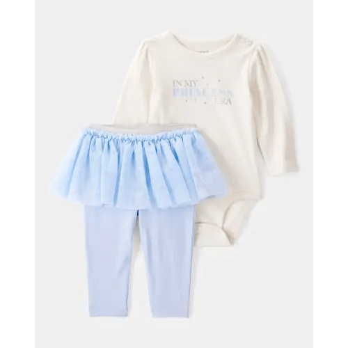 Baby Girl Princess Era Bodysuit & Tutu Pant Set - Blue/Ivory | Carter's