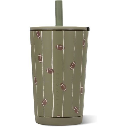 HydroJug Everyday Tumbler 14 oz, Ceramic-Lined Straw Cup, Football