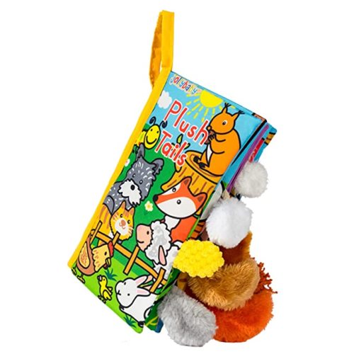 Jollybaby Crinkle Books for Babies, Sensory Soft Touch and Feel Baby Toys for 0-6 Months Infants, Newborn Montessori Early Educational Cloth Toys, Baby Girl & Boy Gift(Jungle Tails)