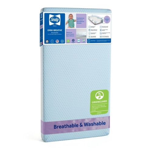 Sealy OmniBreathe Breathable Standard Crib 4.5" Foam Mattresses - Blue