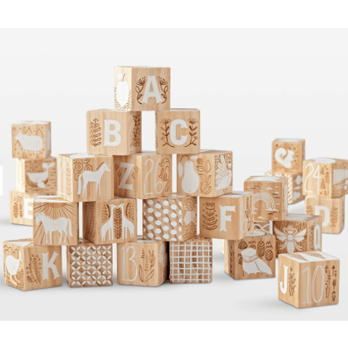Etched Wooden Baby Blocks