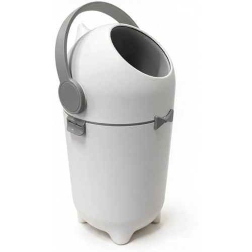 15L Diaper Pail with Airtight Lid, Odor Control Diaper Bin for Nursery, Holds Up to 16 Diapers, Easy Clean Plastic Trash Can for Baby Diapers, Multi-Scene Use White