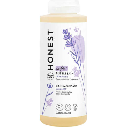 The Honest Company Foaming Bubble Bath & Baby Wash, Tear-Free, Hypoallergenic, Natural Formula, Lavender Calm Scent, 12 fl oz