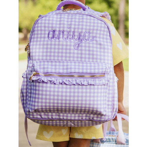 Ridley Backpack - Lavender Gingham