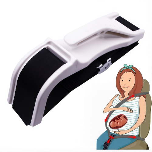 Pregnancy Buffer Adjuster - Seat Bump Strap for Pregnant Women Protect Belly - Prevent Compression of Abdomen - A Must Have Maternity Seat Cover Adjuster for Expectant (White)