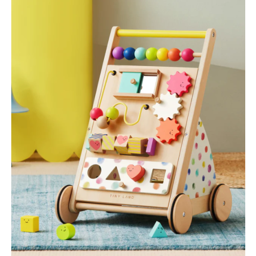 Tiny Land® Premium Natural Wooden Activity Walker