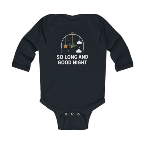 So Long and Good Night Long Sleeve Onesie - Long Sleeve Onesie – ElderEmo.com