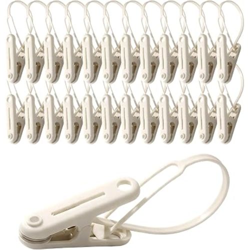 PHOBA Premium Baby Clothes and Pants Clips 48 Pack with Silicone Pads, Modern Non-Slip Hanger Clips for Nursery Organization, Space-Saving Slim Design, Beige and White Mix (Premium)