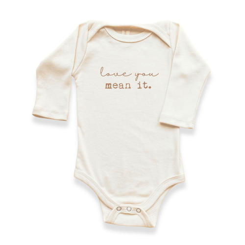 Love You Mean It Organic Baby Bodysuit Long Sleeve