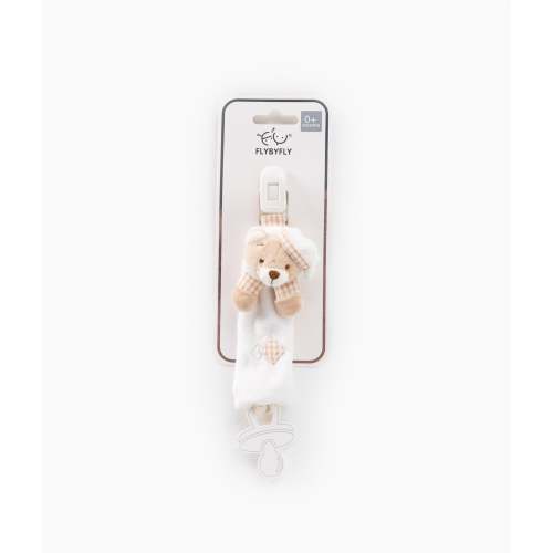 Pacifier Clip | White & Beige
