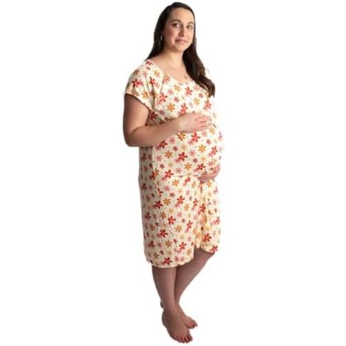Three Little Tots Plus Size Labor and Delivery Hospital gown Maternity Nursing Nightgown Multi