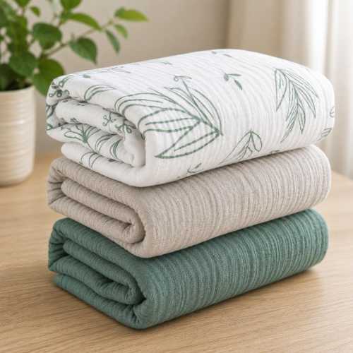 Organic Cotton Muslin Swaddle Blankets 3 Pack 38x40 Soft Receiving Blankets Newborns