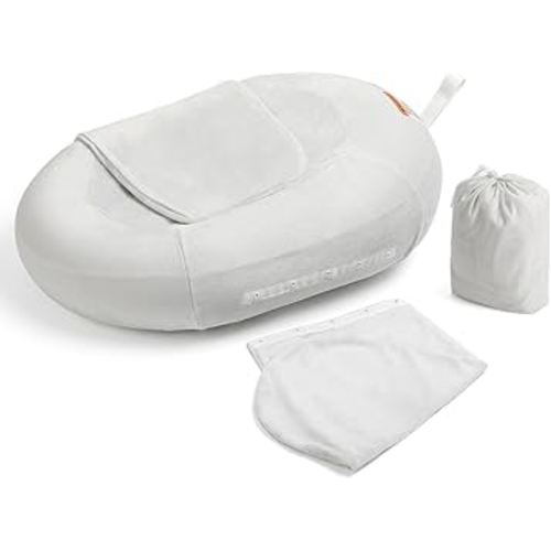Inflatable Baby Bathtub, NICEMER Infant Bathtub Sink Bather Includes Microfleece Cover 2-in-1 Detachable Swaddle Wings and Storage Bag, Present for 0-6 Months Newborns, Portable Home Travel