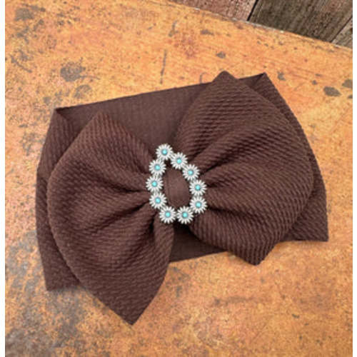Brown concho baby bow – Six shooter boutique