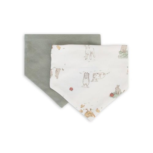 The Little Linen Co. Jersey Bibs 2 Pack Farmyard Lamb