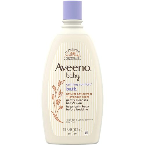 Aveeno Baby Calming Comfort Bath with Relaxing Lavender & Vanilla Scents, Hypoallergenic & Tear-Free Formula, Paraben- & Phthalate-Free, 18 Fl Oz (Pack of 1) - Bath Soap
