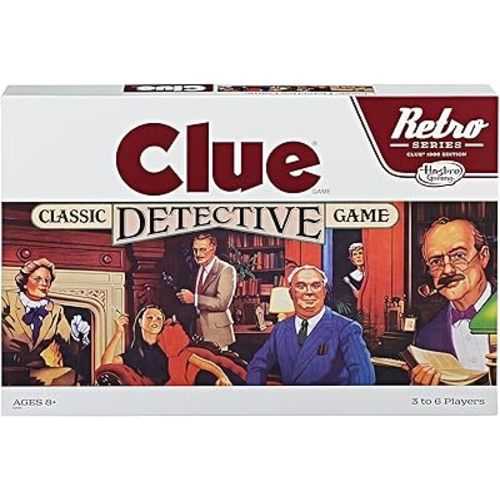 Hasbro Gaming Retro Series Clue 1986 Edition Board Game, Classic Mystery Game for Kids, Family Board Games for 3-6 Players, Ages 8+ (Amazon Exclusive)