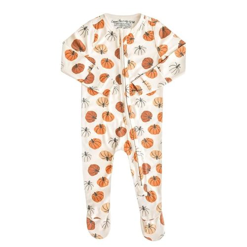 Copper Pearl Karver Zip-Up Footie Baby Pajamas | 0-3 M