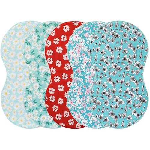 sleepyturtle Pack of 5,Baby Burp Cloths,Soft and Absorbent,Unisex,Easy to Use