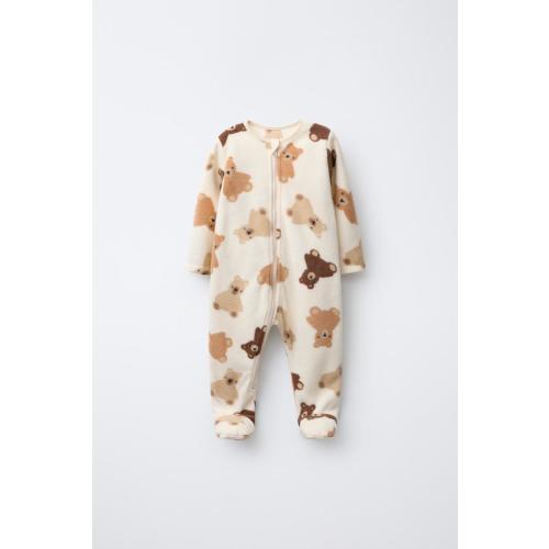 ANIMAL FLEECE JUMPSUIT - Ecru | ZARA United States