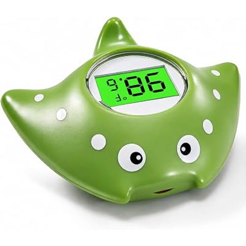 Baby Bath Thermometer for Infant & Toddler, Floating Digital Water Thermometer with 3‑Color LED Backlight, Baby Bath Toy, Hot & Cold Alert, BPA‑Free,Ray Shape