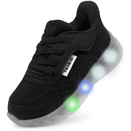 YESKIS Toddler Light Up Shoes Boys Girls Lightweight Breathable Mesh Non-Slip Running Sneakers for Toddler and Little Kid