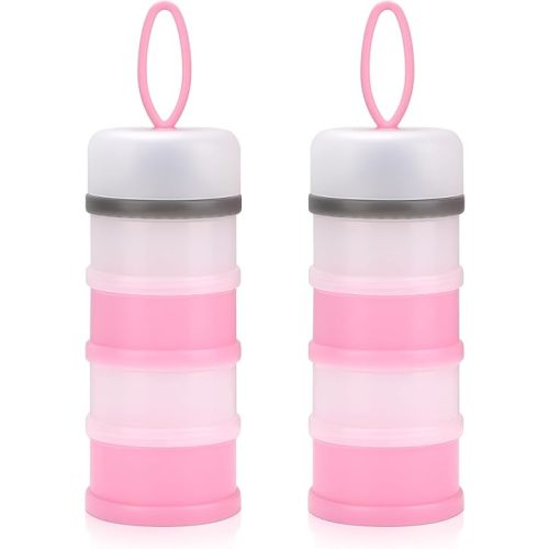 Accmor 2 Pack Baby Formula Dispenser On The Go, Stackable Formula Dispenser Formula Container to Go, Non-Spill Portable Milk Powder Kids Snack Storage Container, BPA Free
