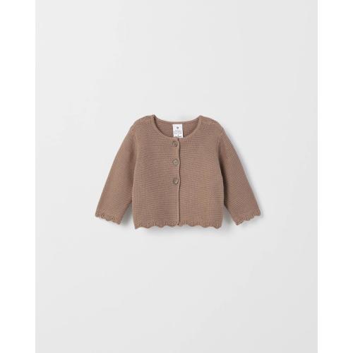 Target Baby Baby Organic Cotton Scalloped Edge Knit Cardigan - Kmart