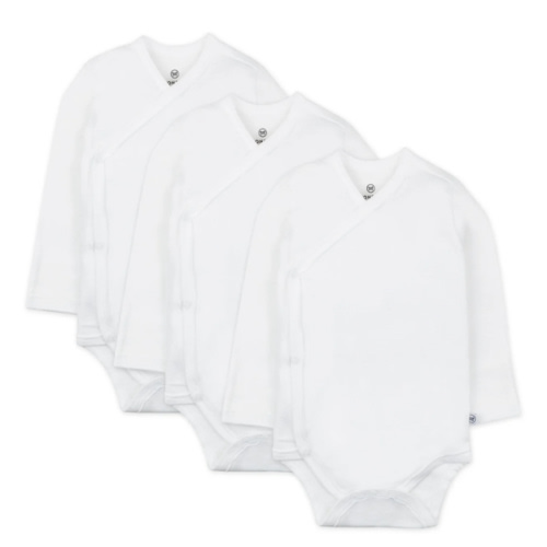 3-Pack Organic Cotton Long Sleeve Side-Snap Bodysuits | Honest Baby Clothing