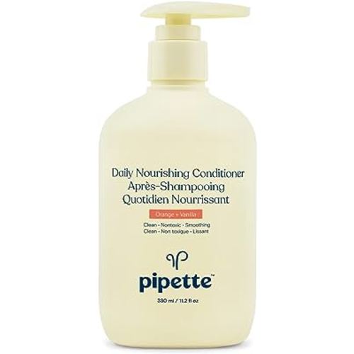 Pipette Daily Nourishing Conditioner -Tear Free Conditioner for Kids, Adds Moisture, 100% Plant-Derived Squalane and Quinoa, Orange + Vanilla Aroma, 11.2 fl oz