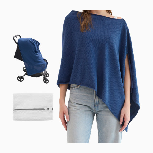Nursing Cover - Muti-Use Privacy Poncho - Dark Blue