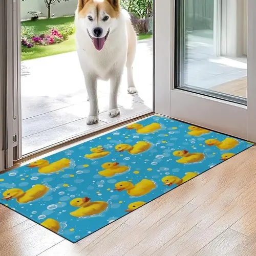 Rubber Duck Skull Indoor Door Mat,Fun and Playful Floor Doormat,17x29.5in,Non Woven Non Slip Rubber Backing Cute Cartoon Rug for Porch Insider,Bedroom,Kitchen,Doormats Gifts,Rv Camper Decor