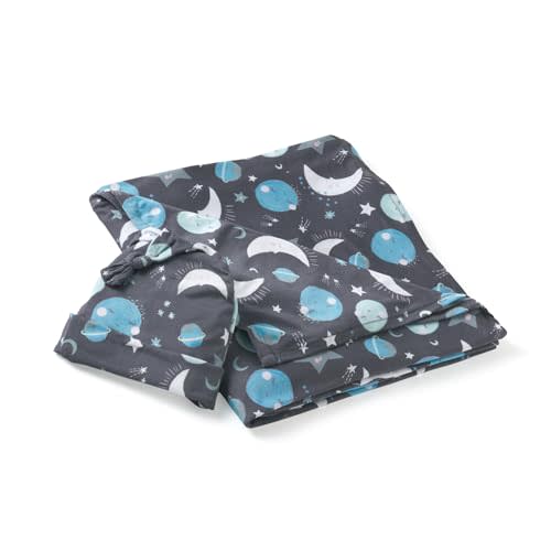 Little Sleepies Swaddle & Hat Set, Baby Swaddles Newborns, Soft Viscose from Bamboo Swaddle Blanket Wrap (Blue to The Moon & Back)
