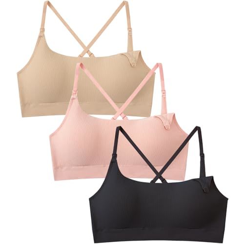 Women Nursing Bra for Breastfeeding Seamless Maternity Bra 3Pack | Wireless,Pregnancy Sleep Bralette,Adjustable Shoulder Straps,Soft Fabric