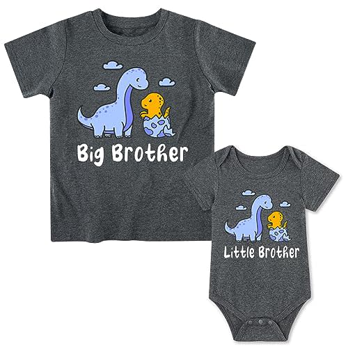 Funnycokid Big Brother Little Brother Matching Outfits | Toddler Lil Bro Boy Shirts Set Baby Gifts Clothes