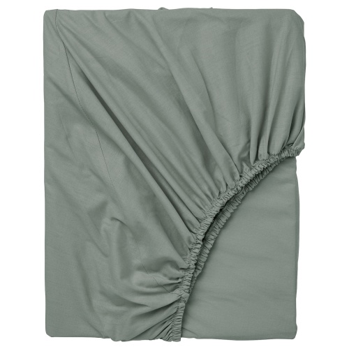 DVALA Fitted sheet - gray-green Twin