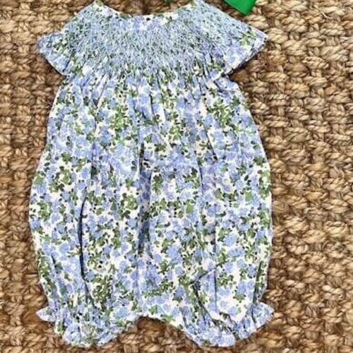 Smocked Hydrangea Bubble - Vintage Inspired Dress, Heirloom, Spring, Easter, Summer, Floral 586 *B