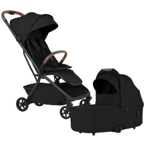 Silver Cross Nia Compact Travel Stroller + Bassinet Bundle - Onyx