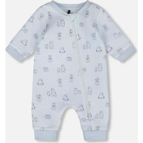 Organic Cotton One-Piece and Baby Romper, Blue Bear Print