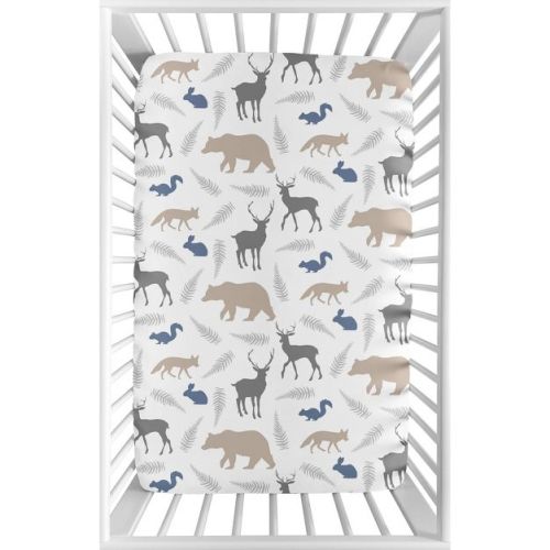 Sweet Jojo Designs Mini Fitted Sheet - Woodland Animals