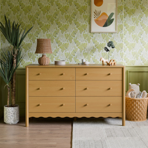 Swell 6-Drawer Wide Assembled Dresser - Honey